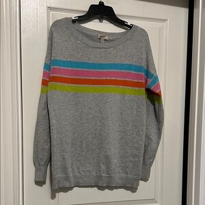 Arizona Jean Co. Gray Sweater with Vibrant Stripes